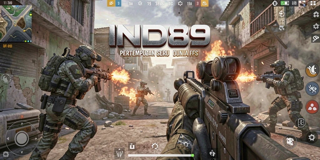 Tangkapan layar gameplay IND89 menampilkan aksi tembak-menembak yang mendebarkan.