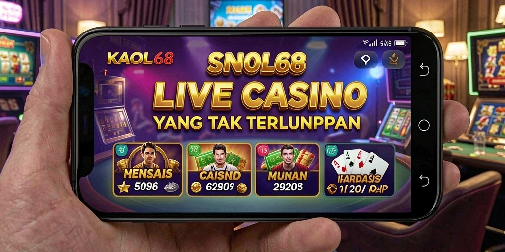 Tampilan gameplay menarik dari KAOL68 yang menghadirkan suasana kasino langsung.