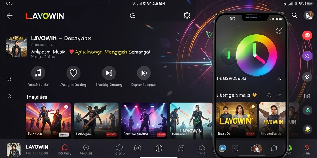 Screenshot LAVOWIN menunjukkan pengalaman seru bermain musik secara interaktif.