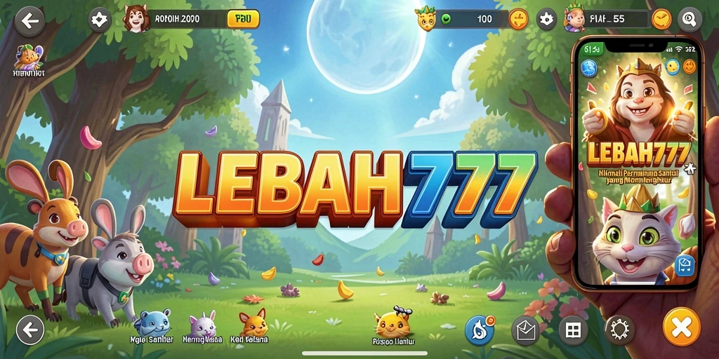 Tampilan gameplay LEBAH777 dengan desain warna-warni yang menarik.