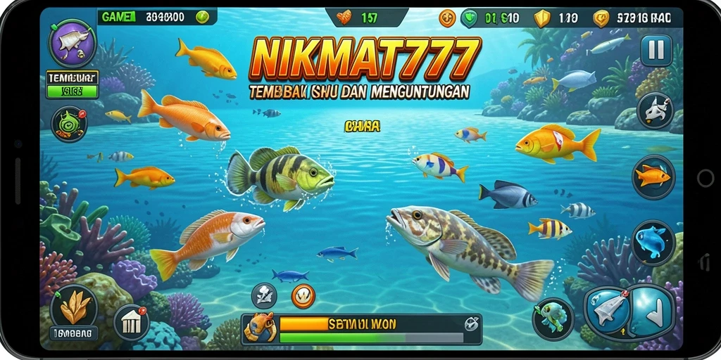 Screenshot gameplay NIKMAT777 menampilkan aksi seru menembak ikan.