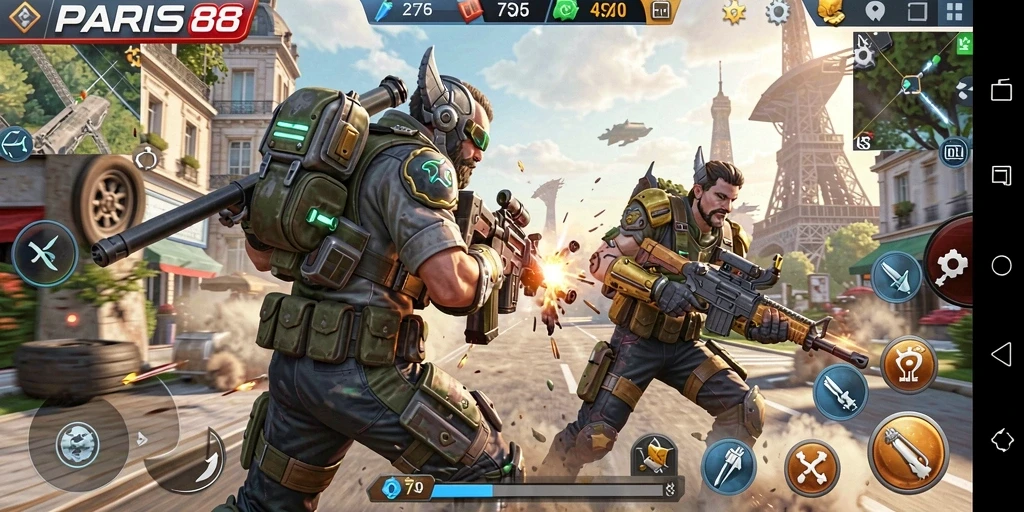 Screenshot gameplay seru dari PARIS88 yang menampilkan aksi mendebarkan.
