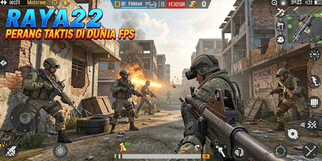 Gameplay mendebarkan di RAYA22 yang menunjukkan pertempuran taktis.