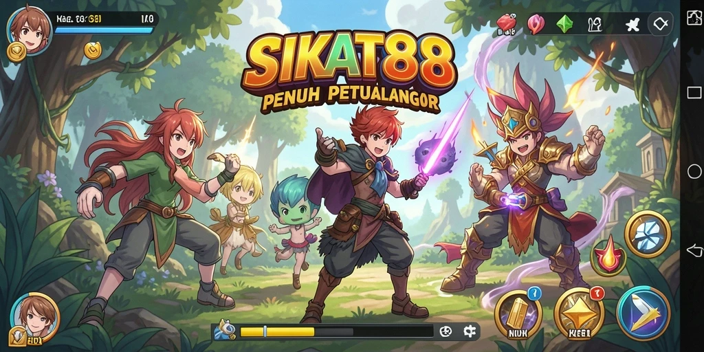 Tampilan aksi seru dalam gameplay SIKAT88 yang penuh warna.