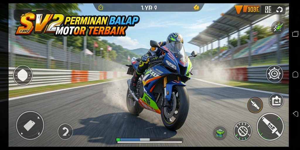 Gameplay mendebarkan di SVIP2 dengan balapan motor penuh aksi.