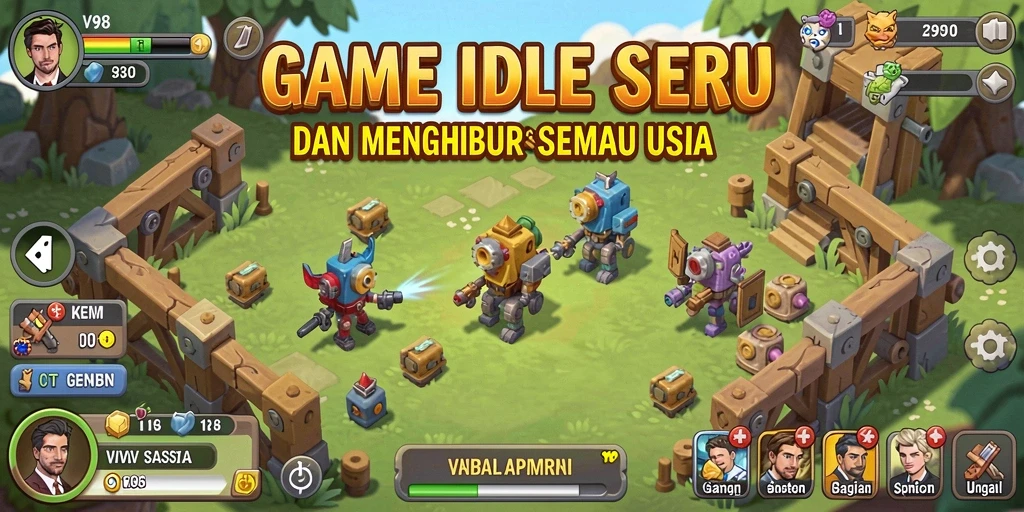 Tampilan gameplay V98 yang menarik saat bermain Idle.